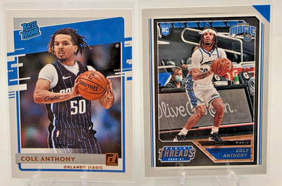COLE ANTHONY Panini Donruss 2020-21 RATED ROOKIE #208 & 2020 Threads #98 Magic