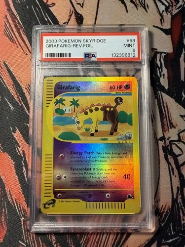 2003 Pokemon TCG Skyridge Girafarig Reverse Holo Foil Card 58/144 PSA 9 NEW CERT