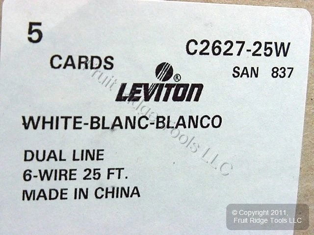 5 Leviton White 25' DUPLEX Phone Line Extension Cords 6Wire RJ11 RJ14 C2627-25W - Image 4 of 4