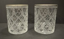 Antique/VTG Gilded-rim Pressed Rocks/Double Old-Fashioned Glasses Set of Two (2)