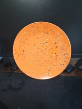 Zak Designs Orange Confetti Melamine Dinner Plates 11",  2 available 