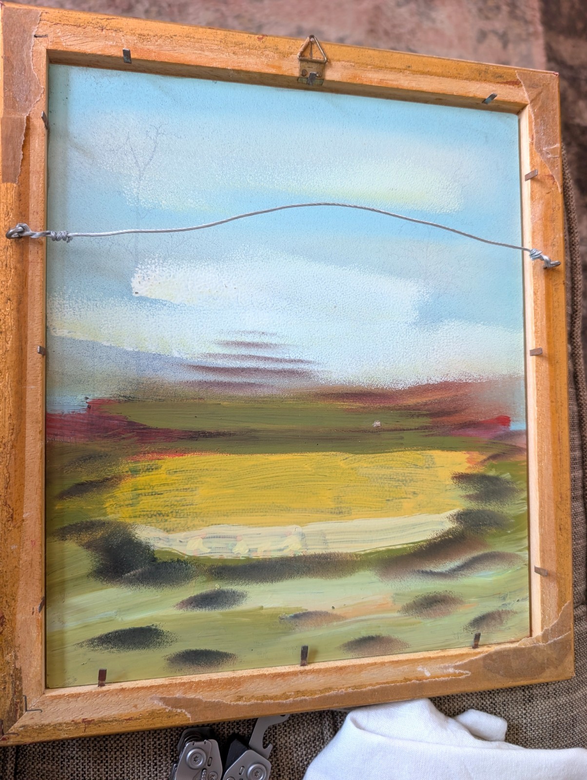 Croatian Naive Oil on Glass Painting Signed A. Karas 1989 Framed Art