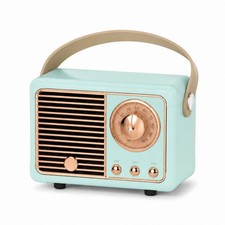 Mini-Retro-Bluetooth-Lautsprecher MONTY SOUL 5W, tragbar, FM-Radio, Mint, HM11