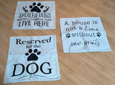 3 Farmhouse Throw Pillow Cover Dog Themed 17" x 17" Dog Theme