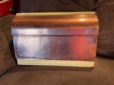Vintage Metal Copper Yellow Wall Mount Foil Waxed Paper Towel Dispenser