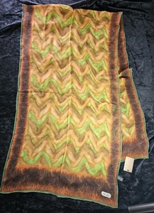 Écharpe Vintage Basile En Soie Mousseline - 43x155 Cm - Gris Clair - Occasion - Accessoire Femme élégant