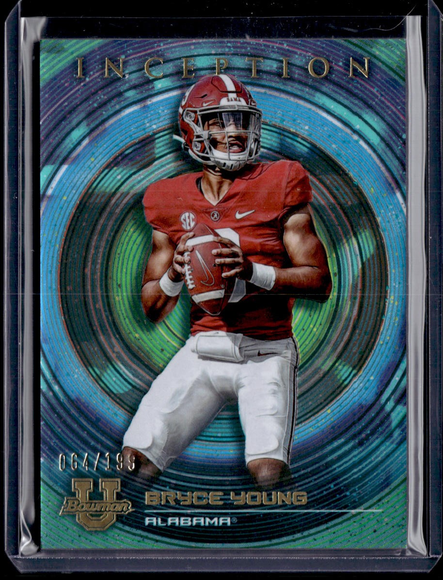 2022-23 Bowman University Inception #81 Bryce Young Aqua Foil V1 #/199