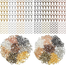 600 Pieces Lobster Clasps and Open Jump Rings Set Lobster Claw Clasps and Closur