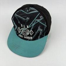 ESX Pro Gamer Hat Cap Snap Back Youth One Size Black Teal Gaming Graphic ESX360