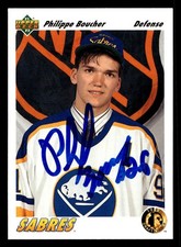 Philippe Boucher 1991-92 Upper Deck #68 Buffalo Sabres AUTO HAND SIGNED