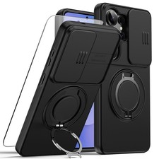 For Samsung Galaxy S26 S25 S24 S23 Shockproof Magnetic Ring Stand Case  Glass