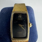 Vintage Seiko Watch Women Gold Tone Black 1320-5569 R Bracelet UNTESTED