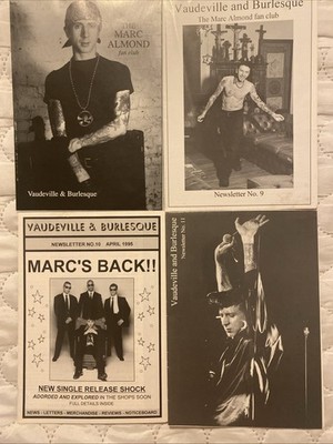Marc Almond Vaudeville & Burlesque Fan Club Newsletters X 13 Perfect Condition