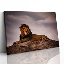 Lion King on Pride Rock Canvas Framed Print Picture Wall Art