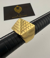 9ct Solid Gold Preowned Pyramid Ring 28.1g Size Z1 Hallmarked