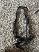 Cob size brown leather schooling english bridle (no reins)
