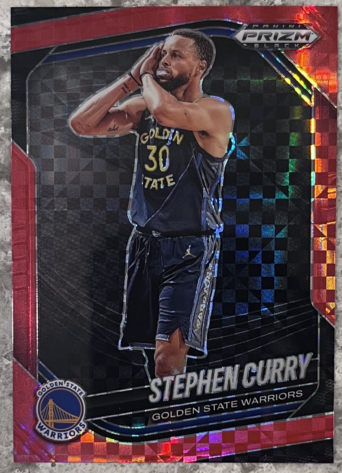 2024-25 Panini Prizm Black Stephen Curry /75 Red Power Prizm “Night Night" #7