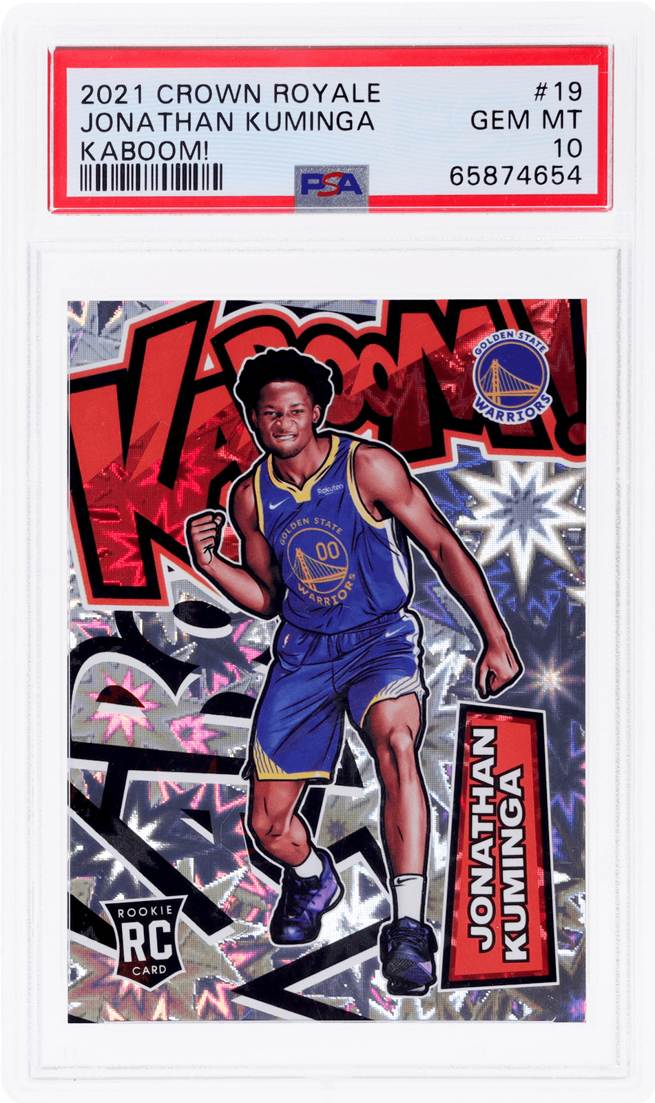 2021 Panini Crown Royale Jonathan Kuminga Kaboom! #19 PSA 10 Rookie RC