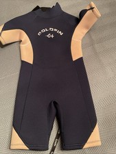 Goldfin Kids Surf 3mm Shorty Wetsuit Navy With Pink Neoprene Wetsuit Size 6