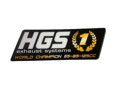 HGS Exhaust Aufkleber 2 Stroke 120x40mm HGS World Champion 65-85-125cc
