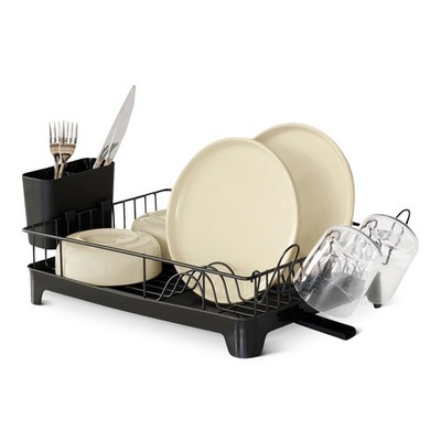Retailer Basics Stainless Steel Dish Drying Rack 15.2 X 11.6 X 4 In. Black