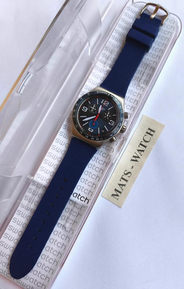 SWATCH IRONY Nuevo Chrono YVS454 Cuadrícula Azul Nuevo - Imagen 2 de 2