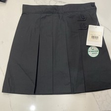 NWT Classroom Uniform Black Girls Pleated Tab Scooter Skirt, Size 8 1/2