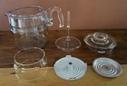 Vintage Pyrex Flameware 6 Cup Glass Coffee Percolator  #7756 (Complete Set)