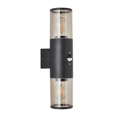 Brilliant Außenwandleuchte Sergioro Wandleuchte Außenlampe zweiflammig Sensor