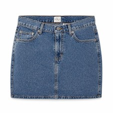 Vtg Calvin Klein Denim Skirt Womens 7 Jean Mini Y2K Grunge Stone Wash Preppy