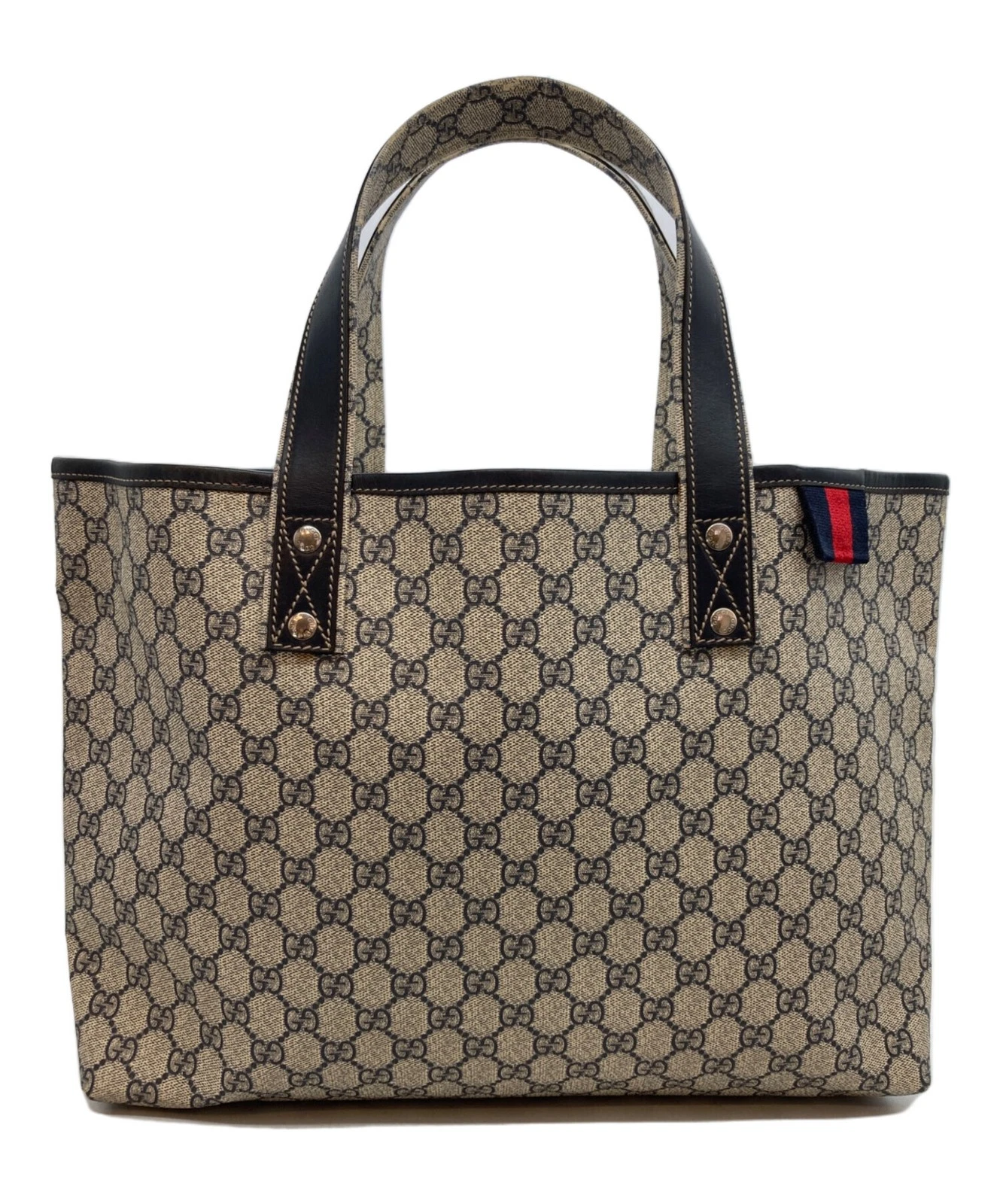 Gucci — Gucci GG 211134 Canvas Navy Tote Bag #TFB6742