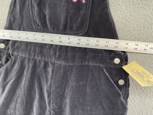 Vintage Y2K Floral Embroidered Velvet Velour Overalls in Size XL 14/16 NEW - Picture 7 of 15