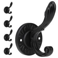 Black Coat Hooks Wall Mount Matte Black Towel Hook Wall Mounted Hook for Bath...
