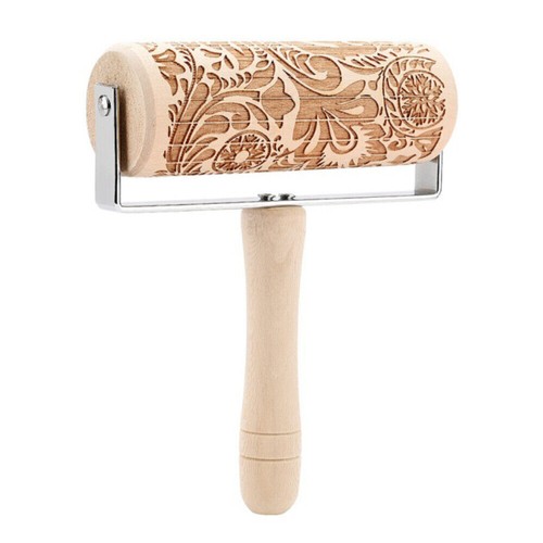 Wooden Embossing Rolling Pin Baking Cookies Cake Christmas Roller DIY Tool Decor - Picture 16 of 18