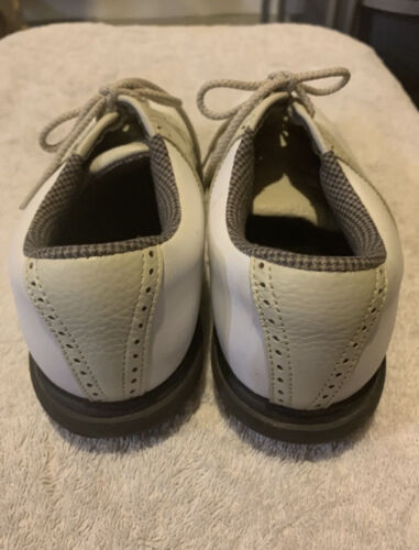 FootJoy Comfort 98571 Herren Größe 7M Golfschuhe weiß/hellbraun Saddle. EUC. - Bild 2 von 6