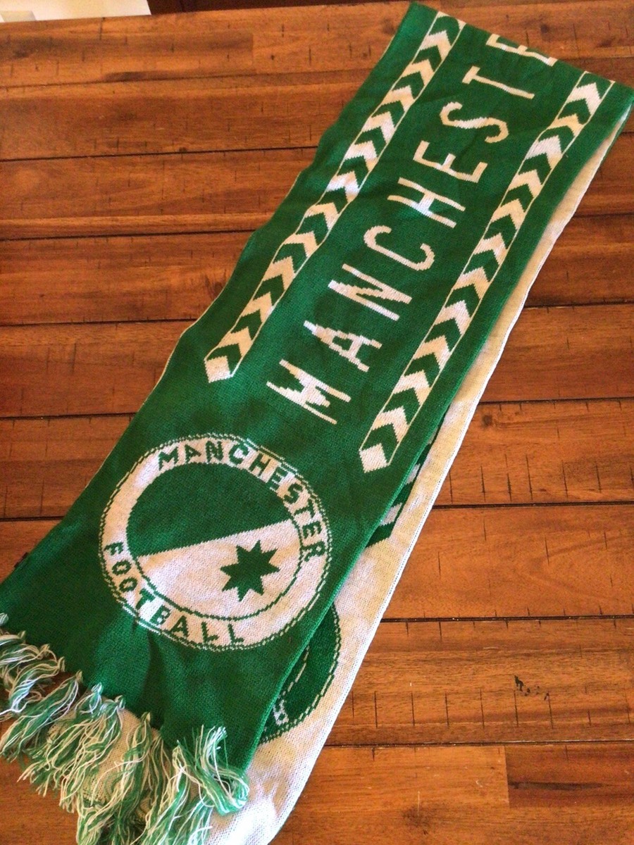 Manchester United Football Scarf Green White 11” Wide | eBay