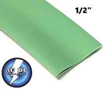 1/2" ID Green Heat Shrink Tube 2:1 ratio 0.5" wrap (4 ft) inch/feet/to 13mm