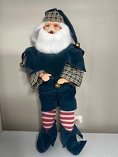 1954 Vintage SHELF SITTER Santa Claus in Blue Very Nice Condition