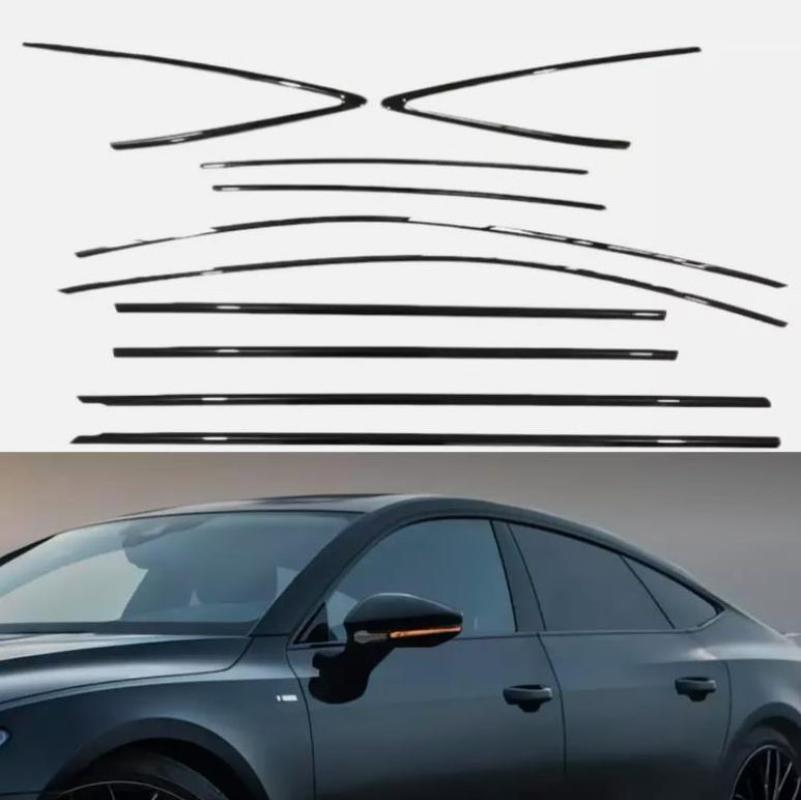 Window Molding Strips Trim Accessories For AUDI A7 S7 2012-2018 Stainless Black