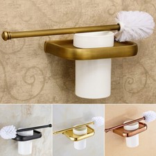 Bathroom Accessory Wall Mounted Brass Bathroom Toilet Brush Holder Set Zhh06