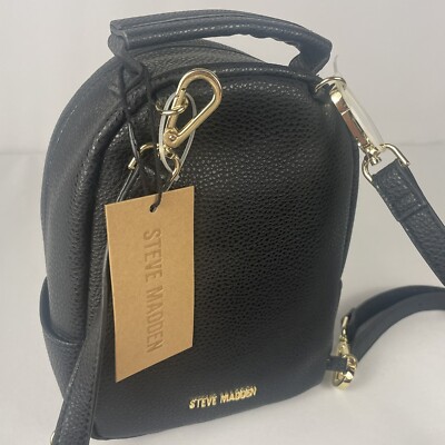 Steve Madden Black Leather Silver and Gold Studded Mini  display picture 1