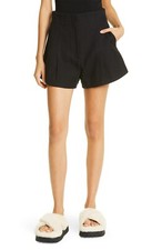 NWT $295 A.L.C. Bennett Italian Linen High Rise Wide Leg Black Short Women's 12