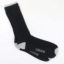 CLUB ROOM BLACK GRAY CUSHIONED FOOT BOTTOM RETRO CREW 1 PAIR SOCKS MENS NEW