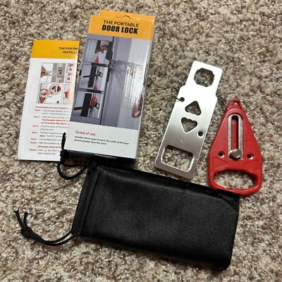 Portable Door Lock Home Security, fority Travel Door Locker Latch Traveling Extr