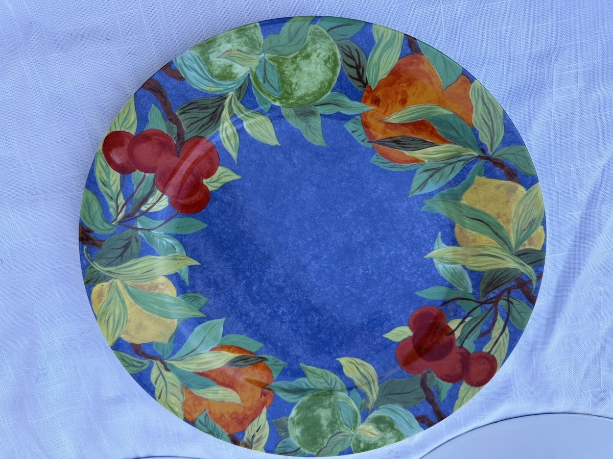 Set of 6 Laure Japy Limoges Jardin Bleu France plates 3 x 11.75” 3