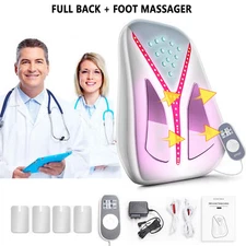 Electric Back Waist Pulse Massager Foot Massager w/Heat Therapy Pain Relief TENS
