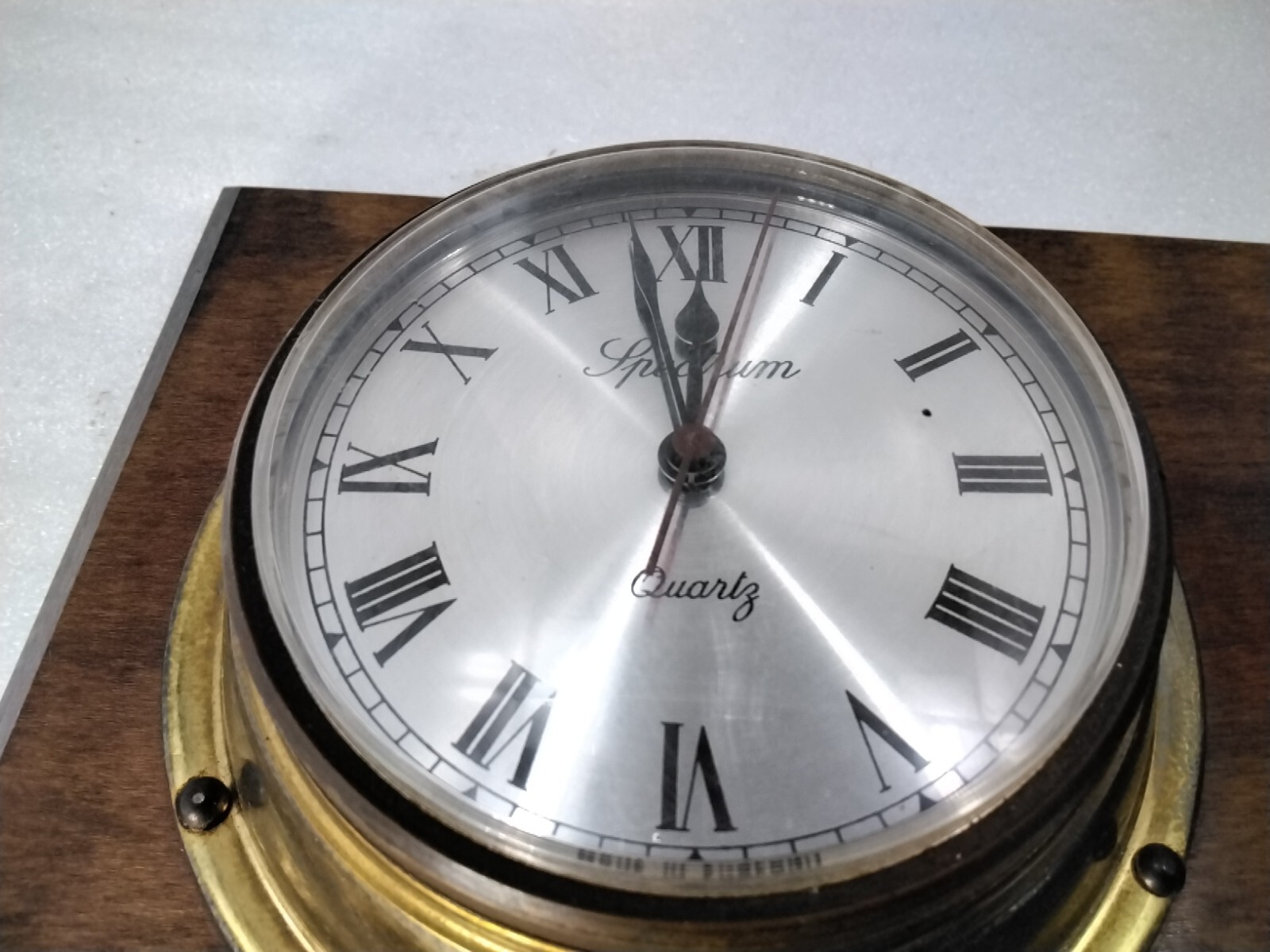 Vintage Porthole Nautical Style Barometer & Clock Metal & Wooden Base PARTS Only eBay