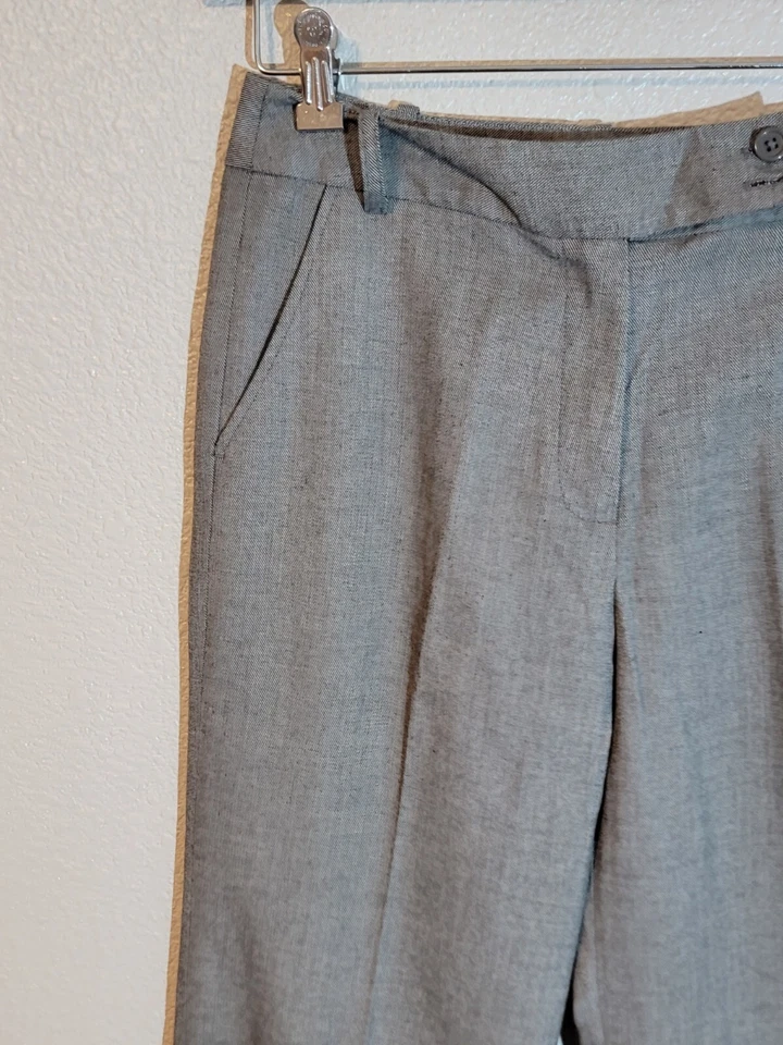 Larry Levin Vestido Pantalones Mujer Talla 4 Pierna Ancha Alto Frente Plano Gris Foto 2 de 4