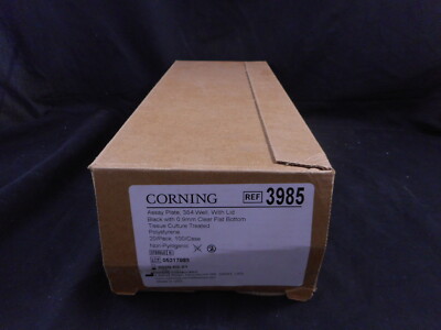 CORNING 384 Well Black Lid Flat Bottom Assay Plate 3985 20/Pack