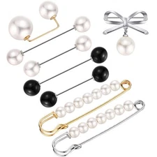 Jetec 8 Pieces Sweater Shawl Clips scarf collar pin Faux Pearl Brooch Pins, S...